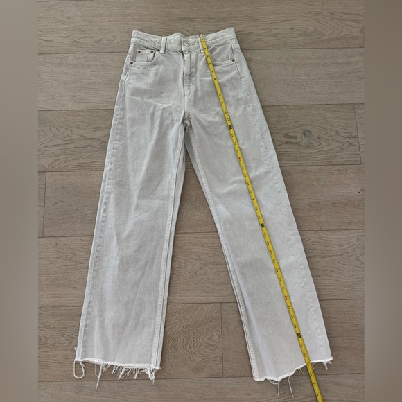 Zara The 90’s Full length wide leg light gray jean size US 2 - Picture 1 of 7